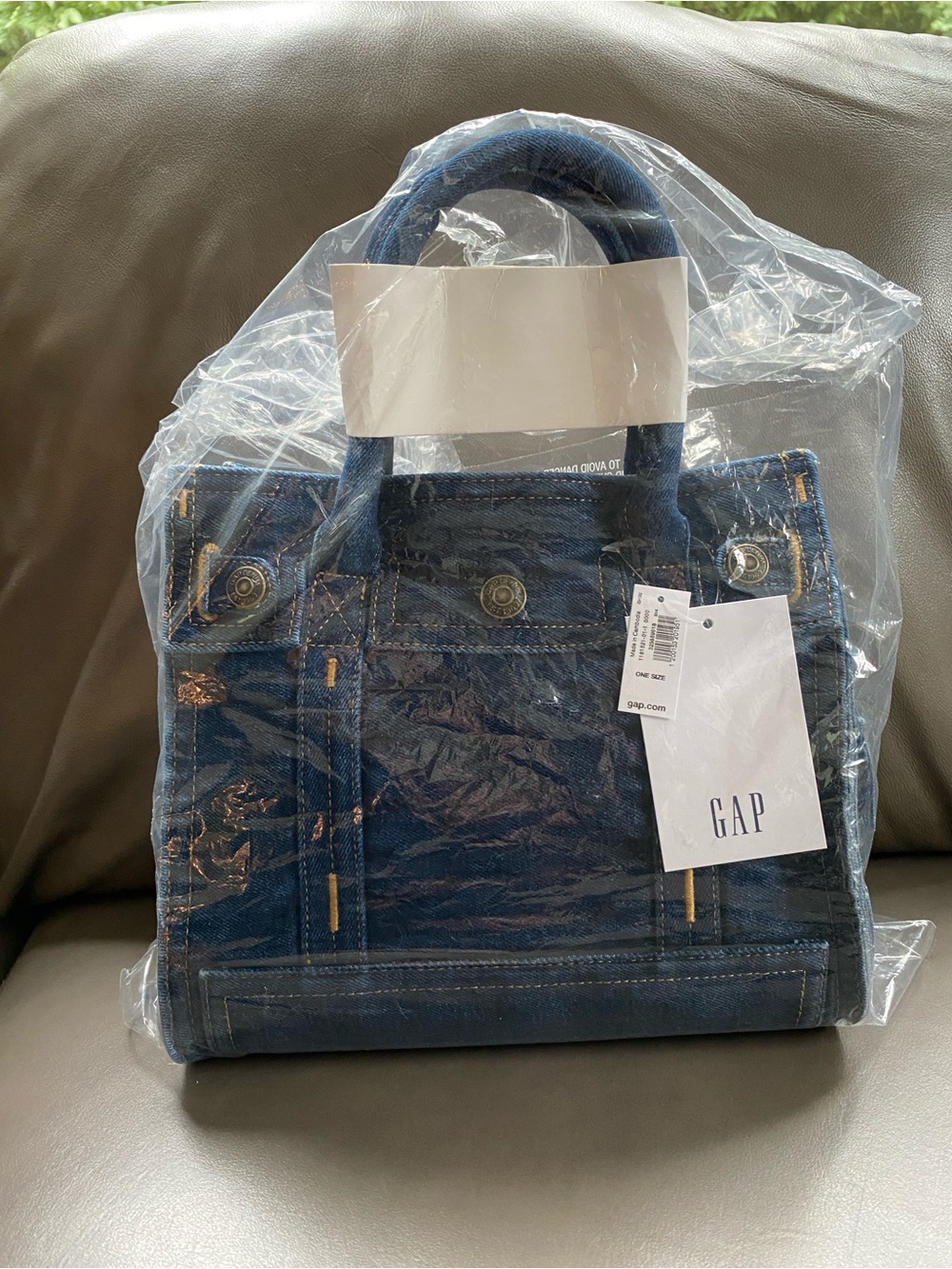 NWT GAP Denim 5 pocket small tote bag - Dark Blue
